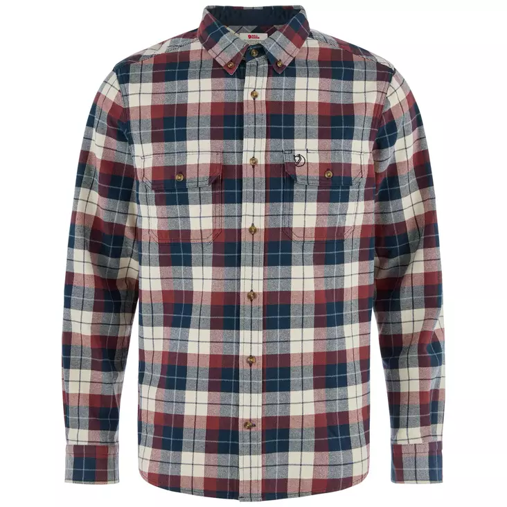 Fjällräven Singi Heavy Flannel M Dark Navy-Maroon - Kauluspaidat ja flanellit - 7323451205620 - 1