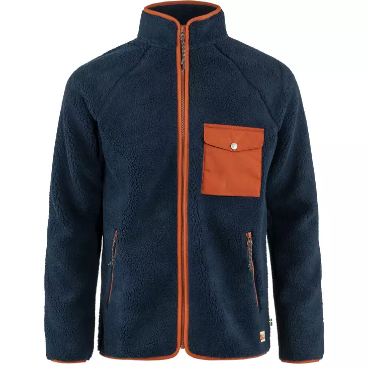 Fjällräven Vardag Pile Fleece M Navy-Autumn Leaf - Fleecetakit - 7323450786670 - 1