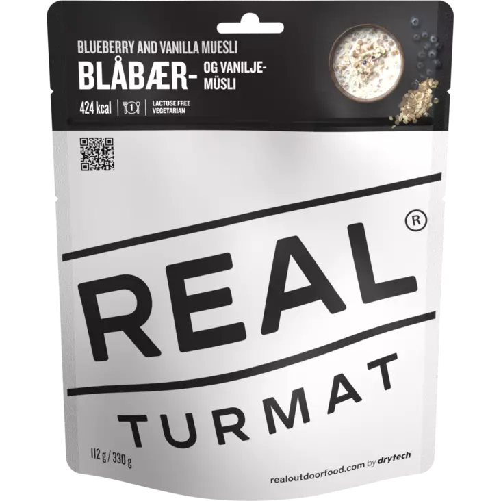 Real Turmat Blueberry and Vanilla Muesli - Retkiruuat ja -keittimet - 7036480053130 - 2
