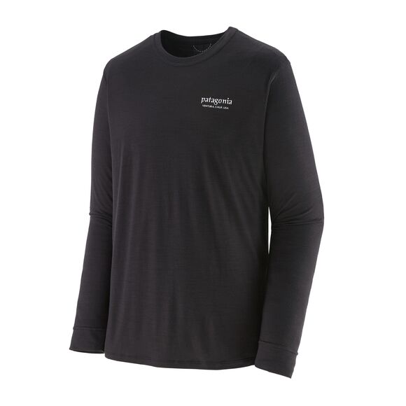 Patagonia Mens Long Sleeved Cap Cool Merino Shirt Black - T-paidat - 194187927271 - 1