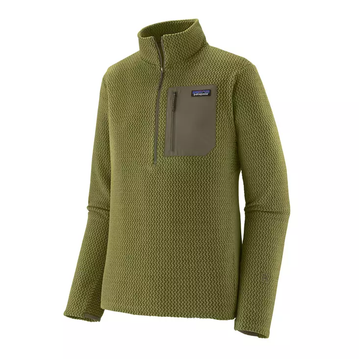 Patagonia M's R1 Air Zip Neck Coriander Brown w/River Rock Green - Aluspaidat - 198077744962 - 1