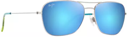 Maui Jim Naauao - Shiny Silver Frame with Blue Hawaii Lens - Aurinkolasit - 603429080143 - 1