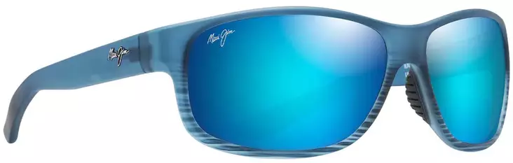 Maui Jim Kaiwi Channel - Blue Black Stripe Frame with Blue Hawaii Lens - Aurinkolasit - 603429067373 - 1