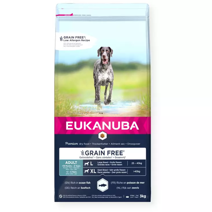 Eukanuba Grain Free Adult Large Ocean Fish - Koiran kuivaruoka - 8710255184784 - 1
