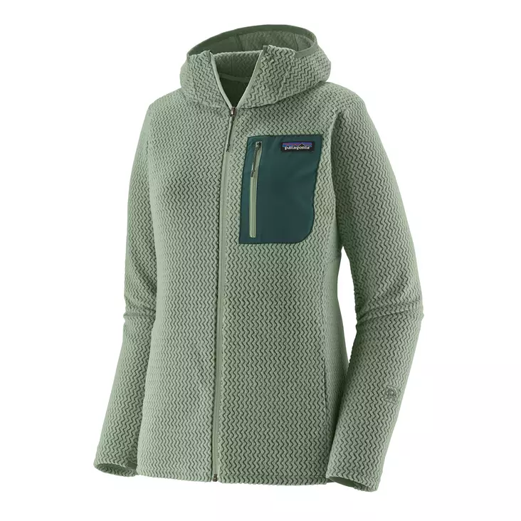 Patagonia Womens R1 Air Full-Zip Hoody Ellwood Green - Naisten alus- ja väliasut - 198077137894 - 1