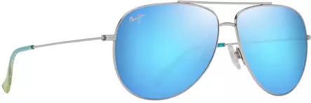 Maui Jim Hauoli XL - Shiny Silver Frame with Blue Hawaii Lens - Aurinkolasit - 603429080105 - 1