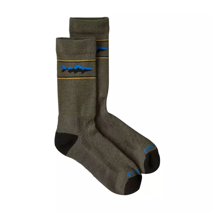 Patagonia Merino Wool Blend Crew Socks Mountain Trout Basin Green - Sukat - 198077758495 - 1