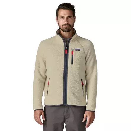 Patagonia Mens Retro Pile Jacket Pelican w Smolder Blue - Fleecetakit - 198077203636 - 2