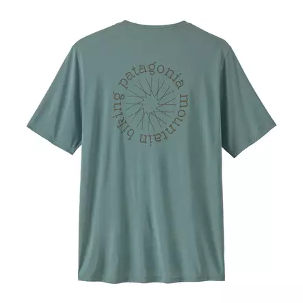 Patagonia M's Cap Cool Daily Shirt - Spoke Stencil Basin Green w/Lichen Green - T-paidat - 198077767466 - 1