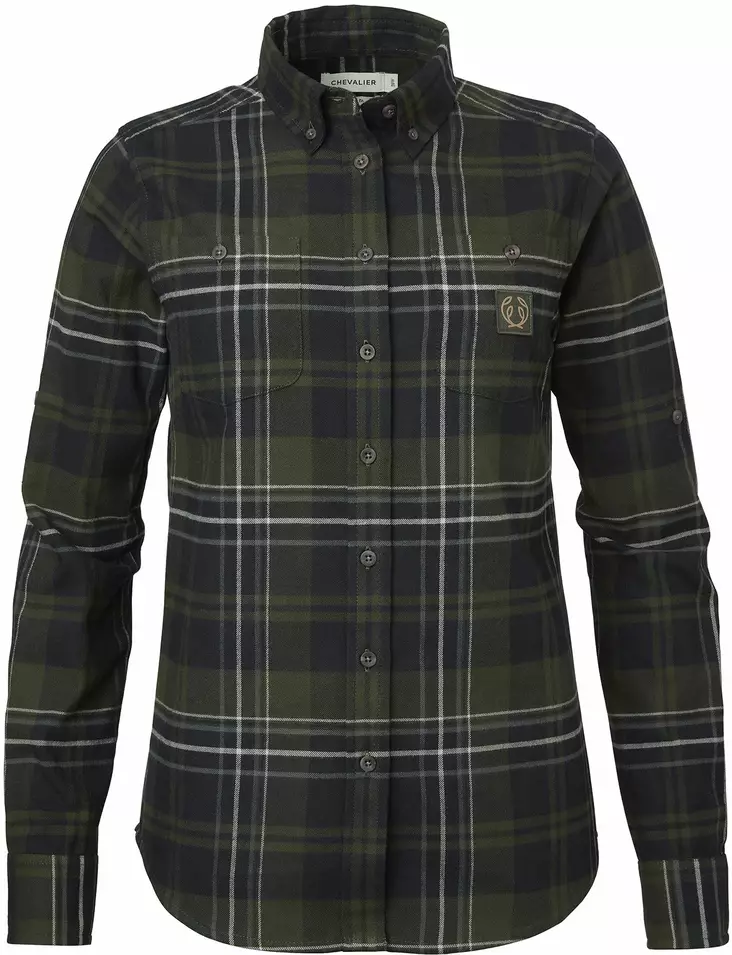 Chevalier Heron Flannel Shirt Women October Green Checked - Naisten paidat - 808491167826 - 1