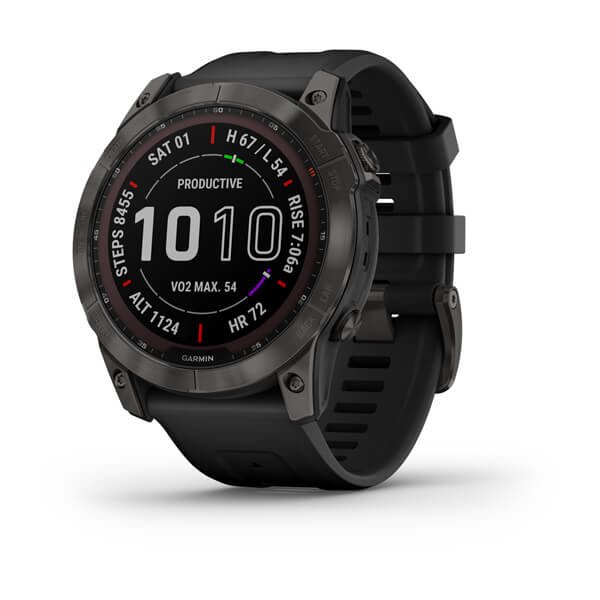 Garmin Fenix 7X Sapphire Solar Hiilenharmaa DLC-titaani ja musta hihna - Kellot ja GPS - 0753759278236 - 1