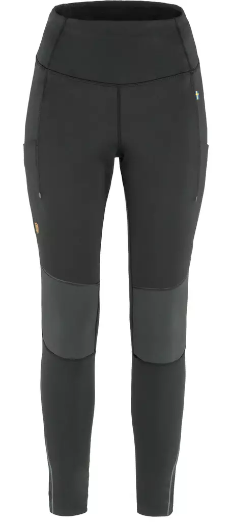 Fjällräven Abisko Värm Trekking Tights Black- Iron Gray - Naisten housut - 7323450786977 - 1