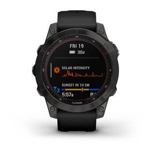 Garmin Fenix 7 Sapphire Solar Musta DLC-titaani ja musta hihna - Kellot ja GPS - 0753759278168 - 2