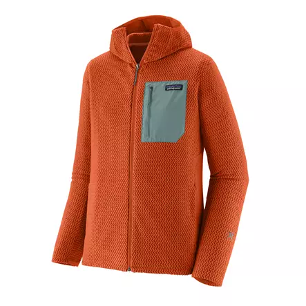 Patagonia M's R1 Air Full-Zip Hoody Casting Logo Pollinator Orange - Aluspaidat - 198077730828 - 1
