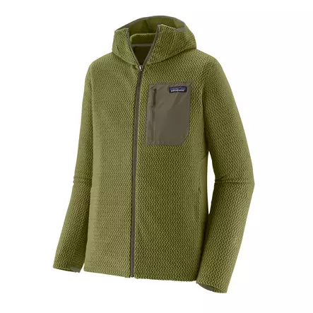 Patagonia M's R1 Air Full-Zip Hoody Coriander Brown w/River Rock Green - Aluspaidat - 198077745808 - 1