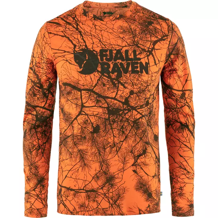Fjällräven Värmland Wool Long-Sleeve Men's Shirt Orange Multi Camo - Aluspaidat - 7323450901158 - 1