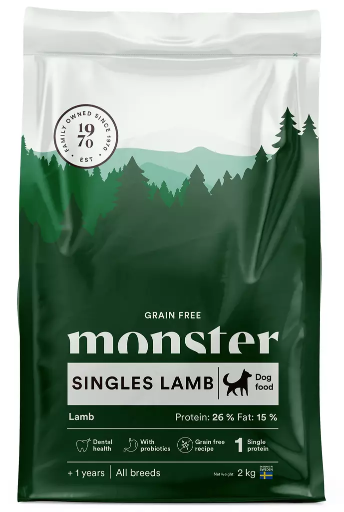Monster Dog Grain Free Singles Lamb - Koiran kuivaruoka - 7350040125038 - 1