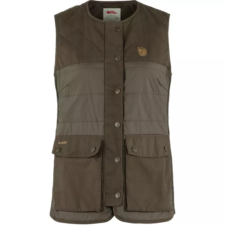 Fjällräven Womens Forest Wool Padded Vest Dark Olive - Naisten takit - 7323450788339 - 1