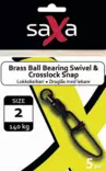 Saxa Brass Ball Bearing Swivel & Crosslock Snap - Lukot ja leikarit - BrassBallBearingSw - 1